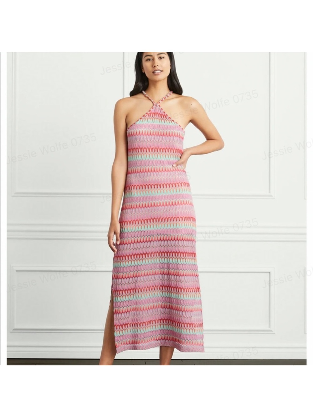 Hill House The Leah Dress Warm Multi Crochet in Sunset